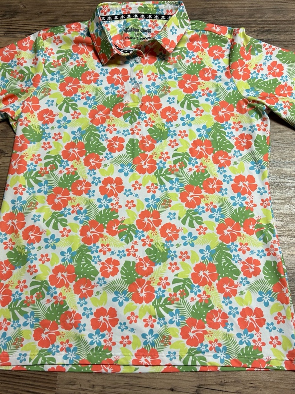 Tattoo Golf Women’s Aloha Series II Polo short sleeve - Coral, Green & Blue